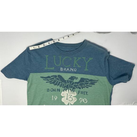 Lucky Brand Woman's Tshirt size M Pre-Owned with Fading on shoulder area summer - Picture 6 of 6